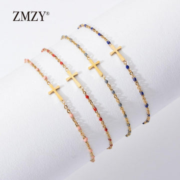 Boho Gold Colour Charming Thin Style Fashion Chain Jesus Christian Stainless Steel Bracelets - Religious Jewellery - The Jewellery Supermarket